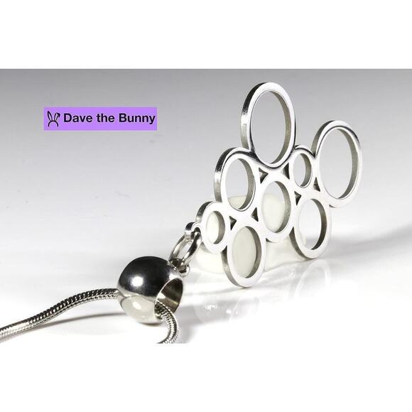 Circle Necklace - Trendy Silver Charm Pendant - Picture 5 of 8